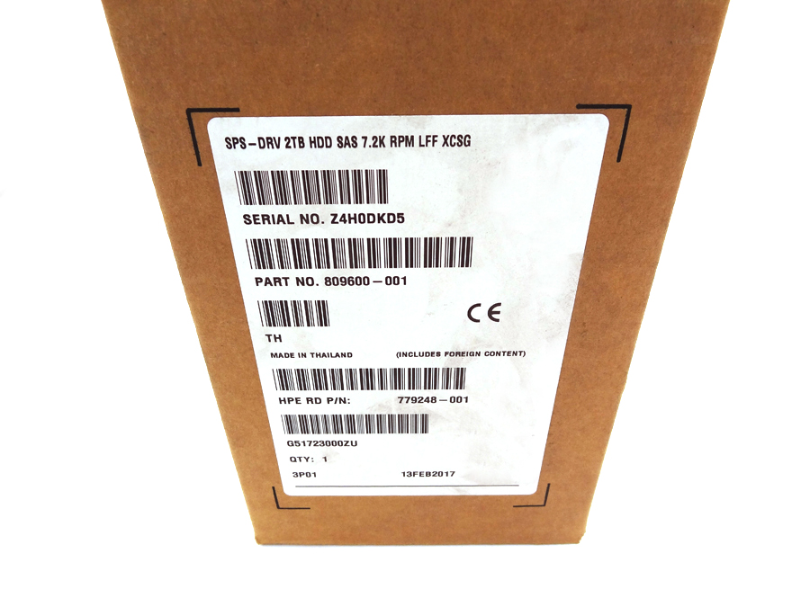 HP 809600-001 2TB 7.2K LFF SAS DISK DRIVE *New Sealed* 