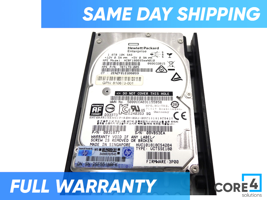 HP 810760-001 3PAR STORESERV 8000 1.8TB SAS - K2P94A, K2P94B 