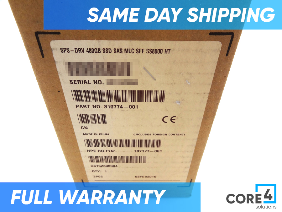 HP 810774-001 3PAR 8000 480GB SAS SSD *New Sealed* - K2Q95A