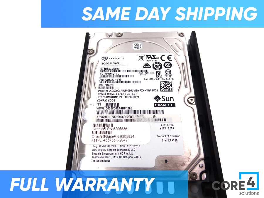 SUN 8205834 ORACLE 1.2TB 10.5K SAS DISK DRIVE - 8205836