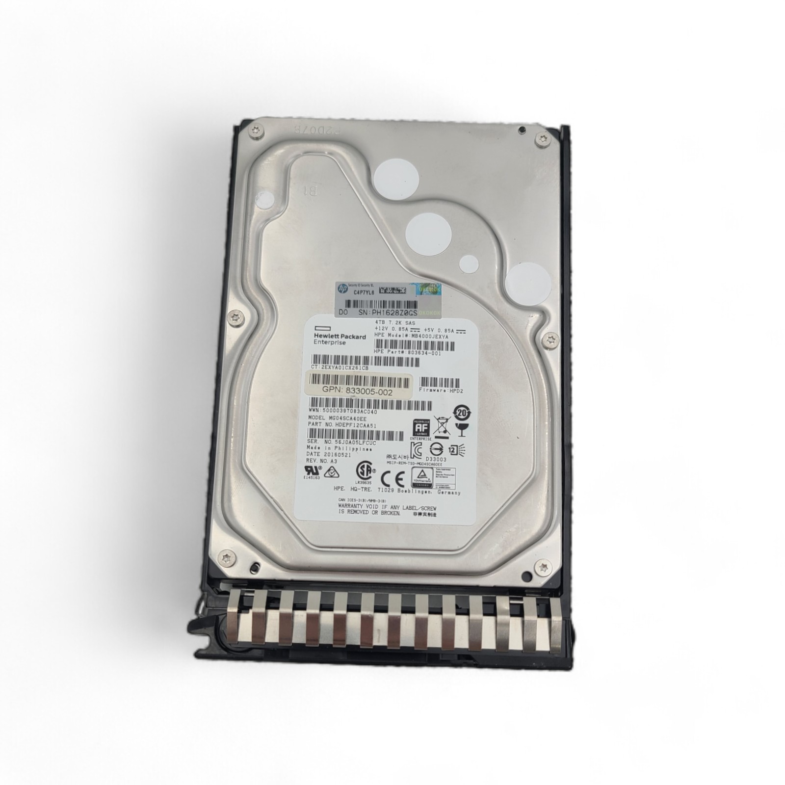 HP 832976-001 HPE HDD 4TB 12G 7.2K LFF SAS MDL