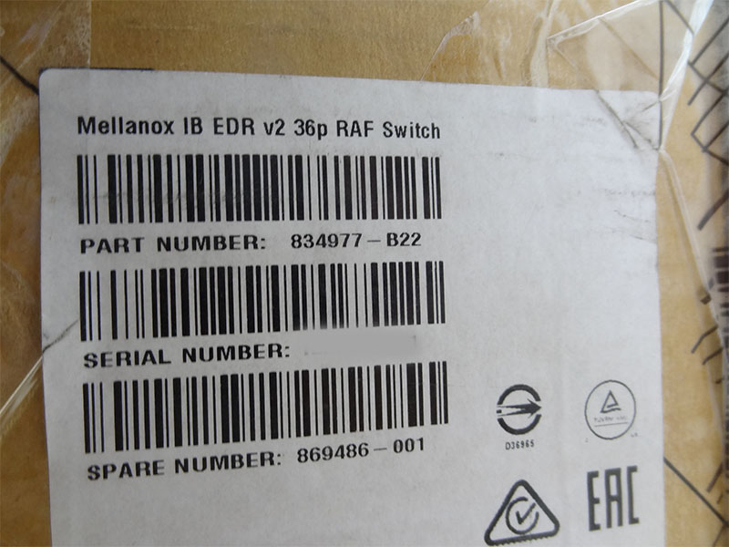 HP 834977-B22 HPE MELLANOX INFINIBAND EDR 100 GBSEC V2 36-PORT CONNECTOR
