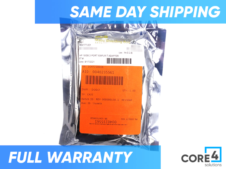 HP 854177-001 10GB 2-PORT 535FLR-T ADAPTER - 817721-B21, 817719-001