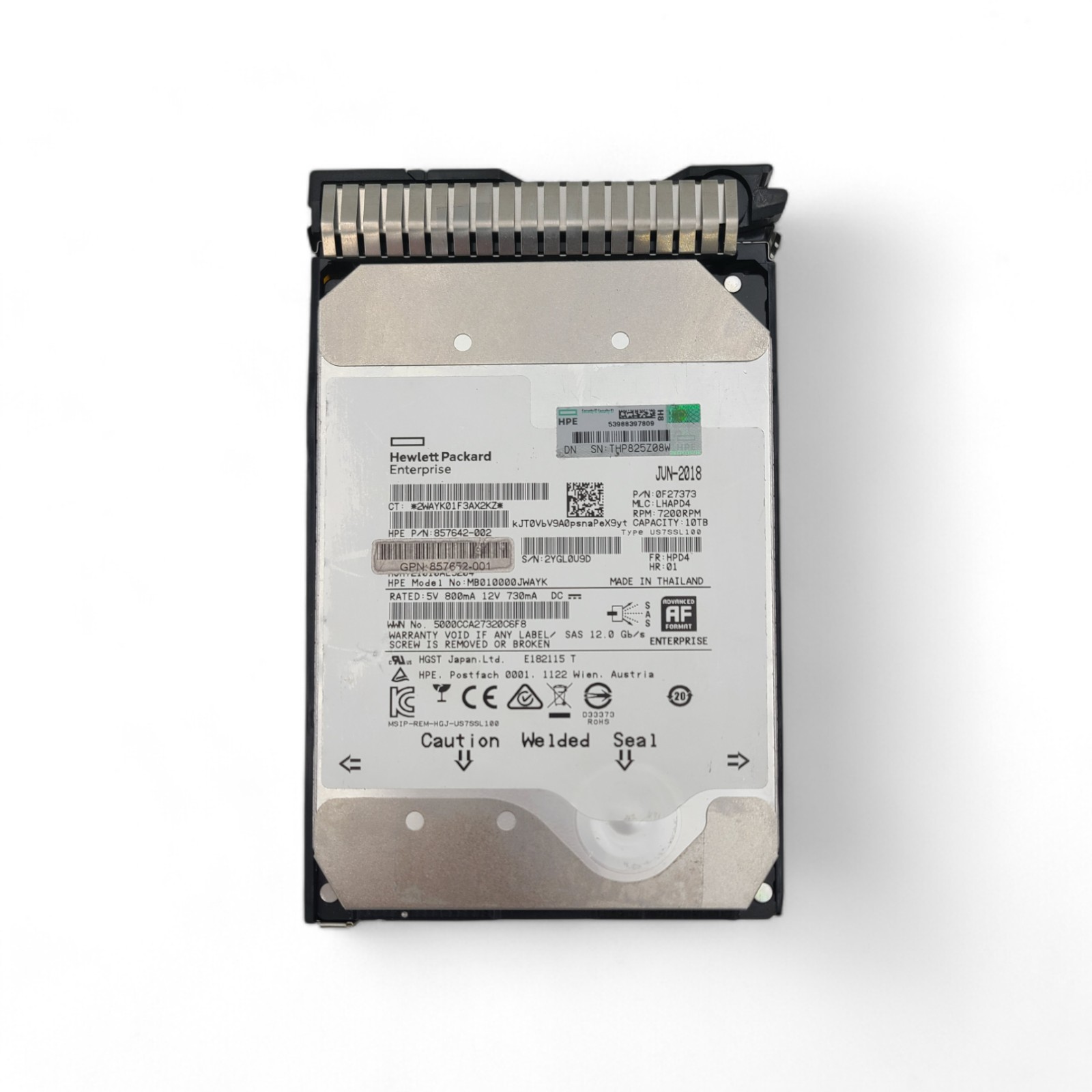 HP 857965-001 HPE 10TB 12G SAS 7.2K RPM HD
