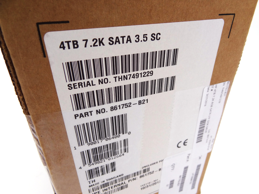 HP 861752-B21 4TB 7.2K 6GB SATA LFF DISK DRIVE *New Sealed* - 862139-001