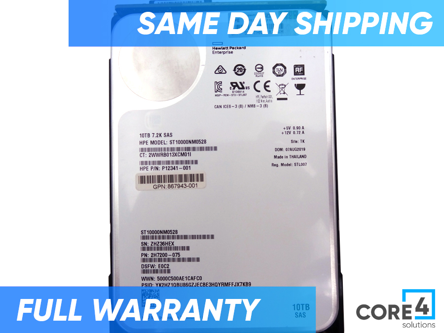 HP 868230-001 MSA 10TB 12G SAS 7.2K RPM LFF - P9M82A