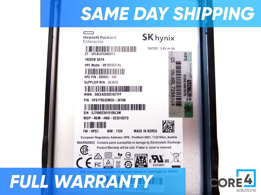 HP 872056-001 1.92TB SATA 6G RI SFF SSD - 871770-B21