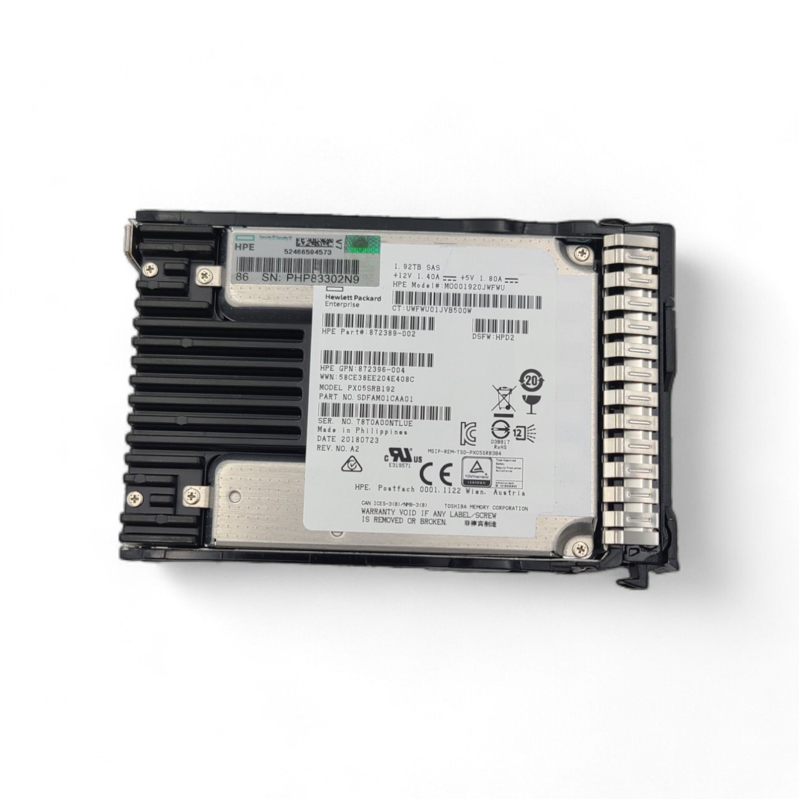 HP 872433-001 HPE 1.92TB SAS 12G RI SFF SSD