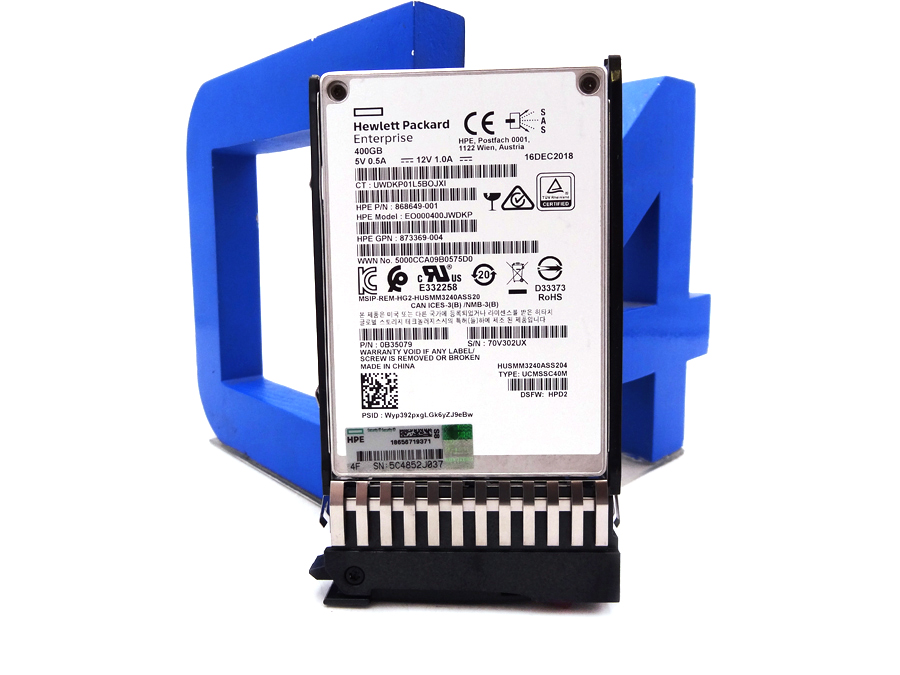 HP 873562-001 HPE 400GB SAS 12G WI SFF SSD