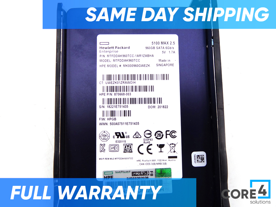 HP 875474-B21 960GB SATA 6G MIXED USE SFF SSD - 875865-001