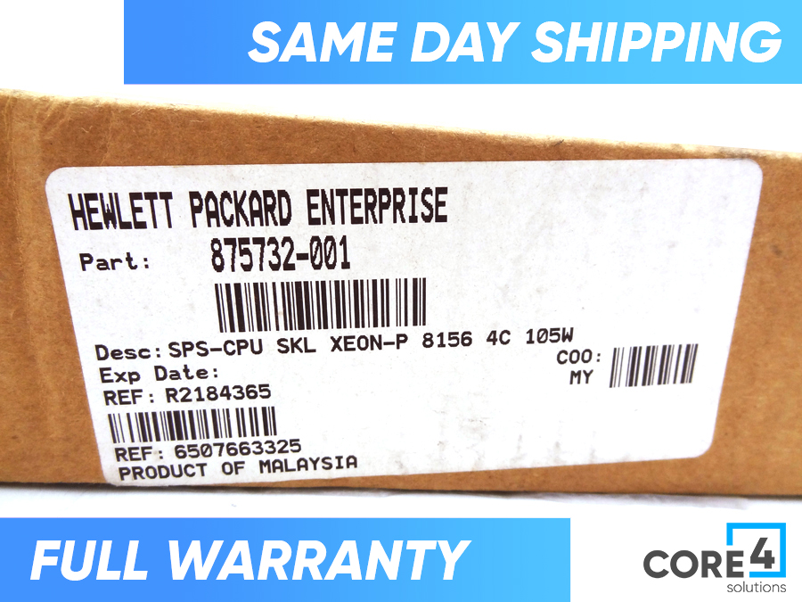 HP 875732-001 SKL XEON-P 8156 4C 105W *New Bulk* - SR3AV 