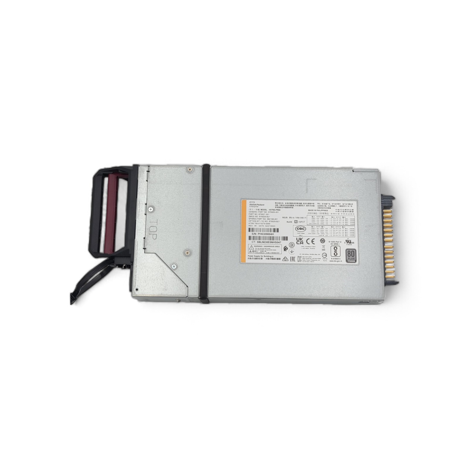 HP 876929-B21 HPE 2900-3400W HOT PLUG PLATINUM POWER SUPPLY