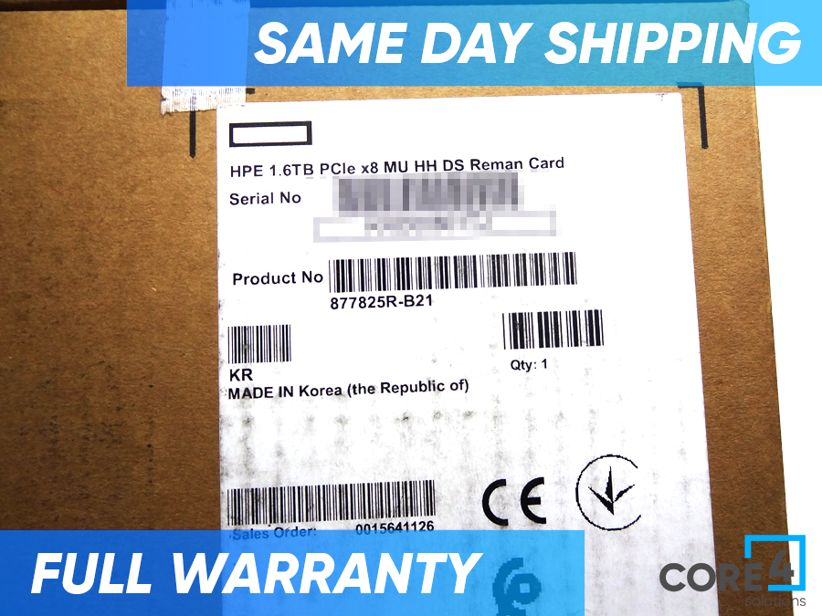 HP 877825-B21 1.6TB PCIE X8 MU HH SSD CARD *HP Renew* - 879772-001