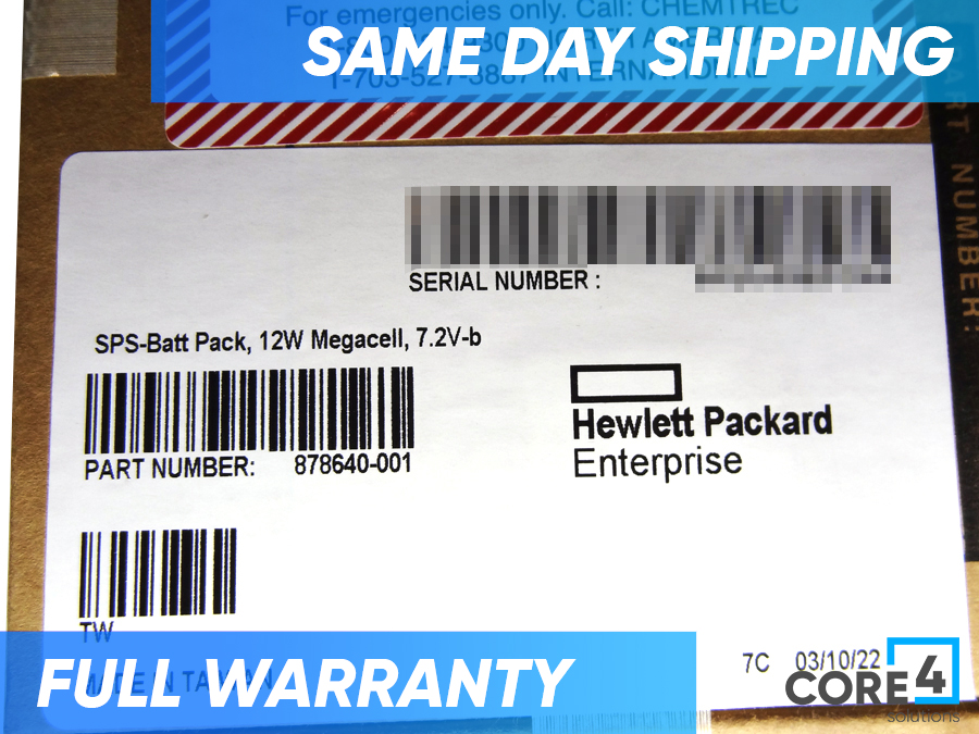 HP 878640-001 12W MEGACELL SMART STORAGE BATTERY *New Sealed* - 727262-B21, 727263-001, 727263-002, 750452-001, 815984-001