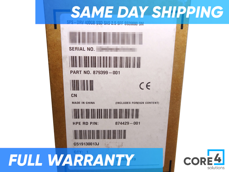 HP 879399-001 3PAR 20000 400GB SAS SFF *New Bulk* - N9Y02A, N9Y02B, 872800-001, 844276-001