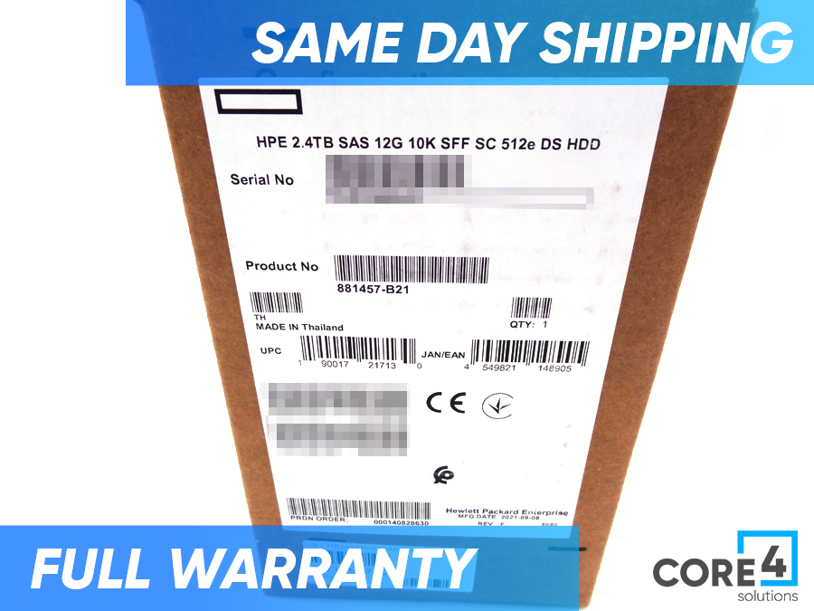 HP 881457-B21 2.4TB 12G SAS SFF SC 512E DRIVE *New Sealed* - 881507-001