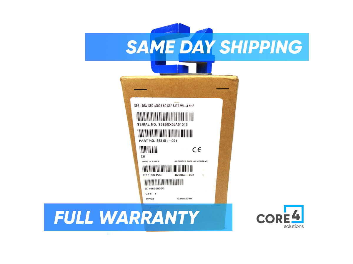 HP 882151-001 SSD 400GB 6G SFF SATA WI-3 NHP *New Sealed*