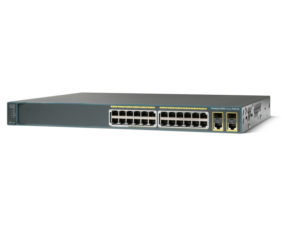 Cisco WS-C2960-24PC-L Catalyst 2960 24 10100 Poe + 2 Tsfp   Lan Base Image