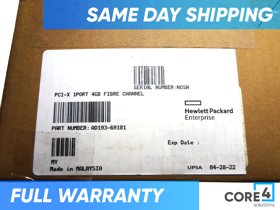 HP AD193-69101 PCI-X 1-PORT 4GB FC AND 1-PORT 1000BT ADAPTER - AD193A, AD193-69001 