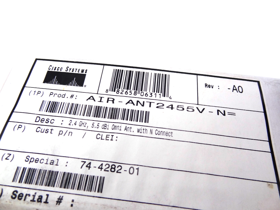 CISCO AIR-ANT2455V-N AIRONET 2.4GHZ 5.5DBI ANTENNA *New Sealed*