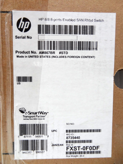 HP AM867B 8/8 (8)-PORTS ENABLED SAN SWITCH - RENEW