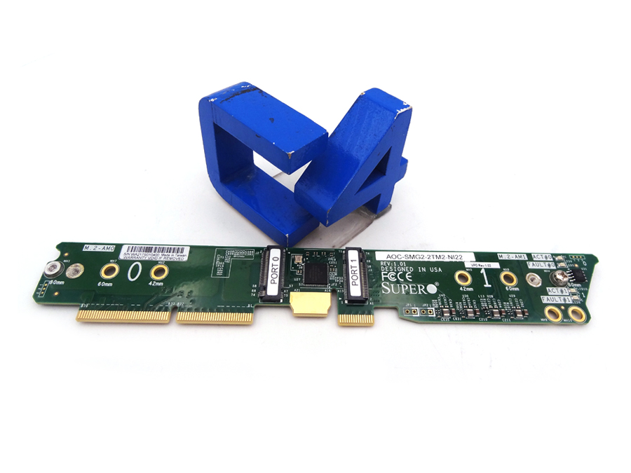 SUPERMICRO AOC-SMG2-2TM2 Supermicro M.2 SATA HW RAID1 ‘Butterfly’ Carrier Card