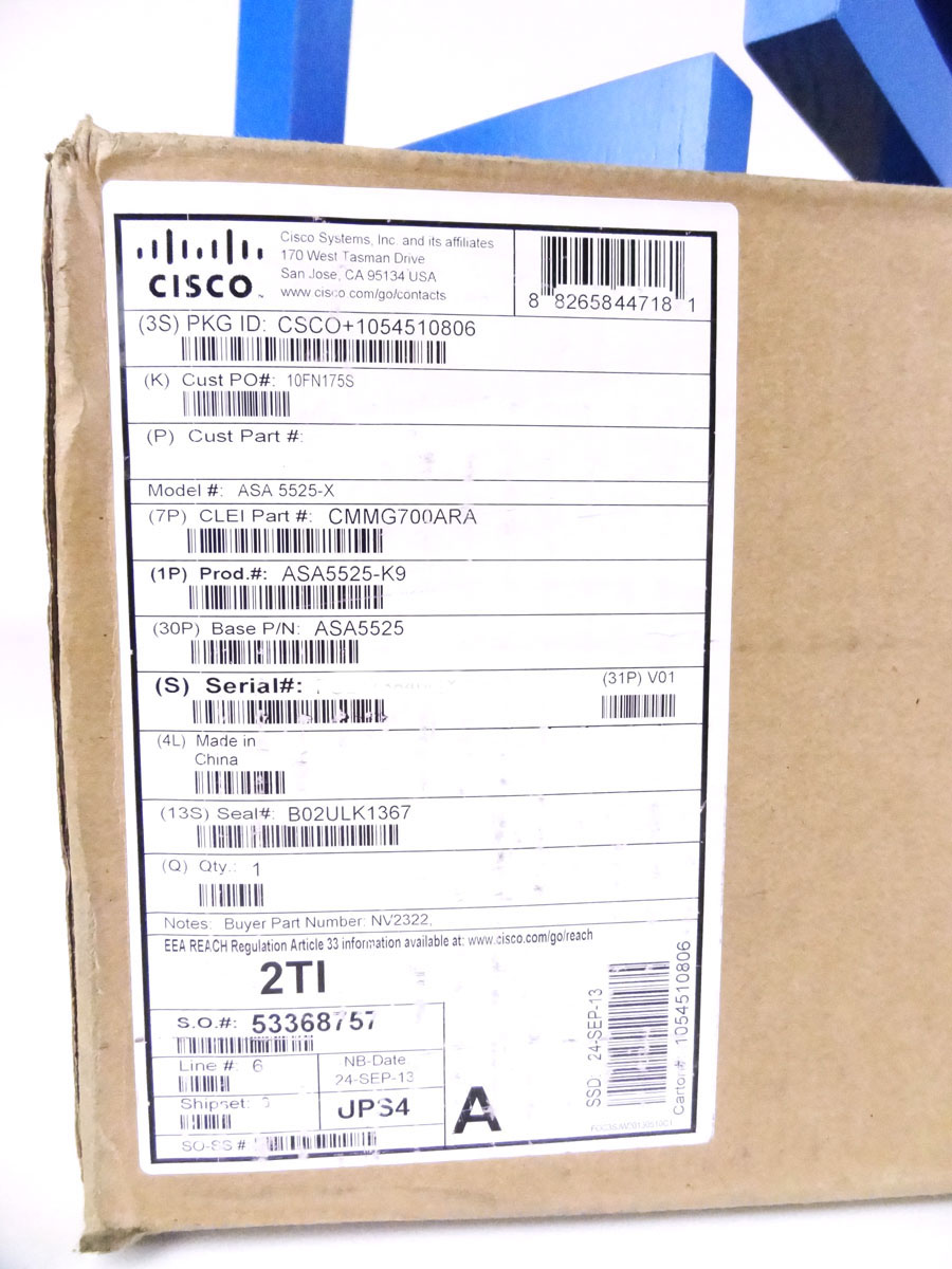 CISCO ASA5525-K9 ASA 5525-X WITH SW, 8GE DATA