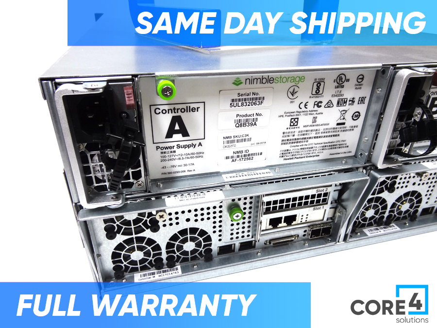 NIMBLE C3K-2G-21T-D CS3000 2x Controller SAN w 21x 1TB HDD and 3x 480GB SSD