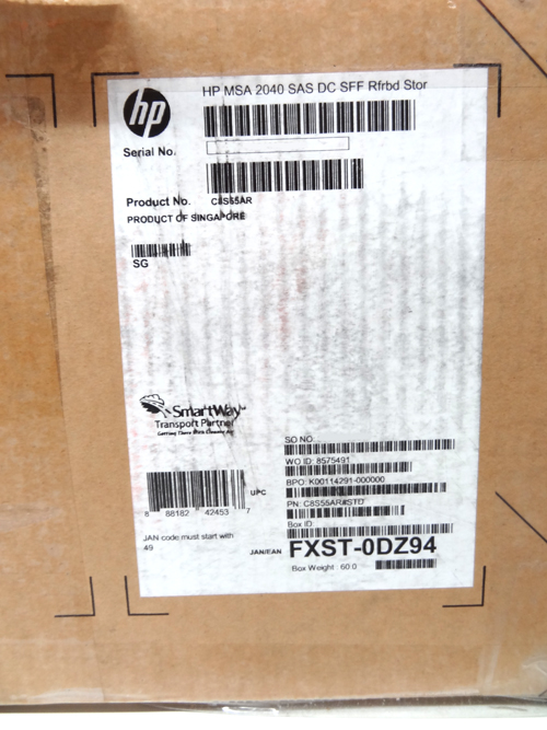 HP C8S55A SMART ARRAY 2040 SAS DUAL CONTROLLER SFF STORAGE ARRAY 24-BAY - RENEW