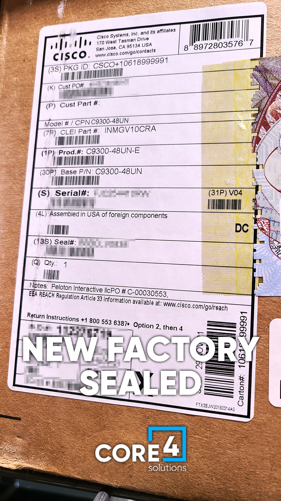 CISCO C9300-48UN-E Catalyst 9300 48-port 5Gbps Switch *New Sealed* 