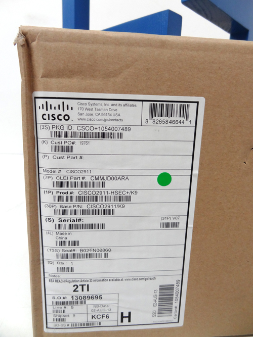 CISCO CISCO2911-HSEC+/K9 CISCO2911, VPN, ISM MODULE HSEC BUN