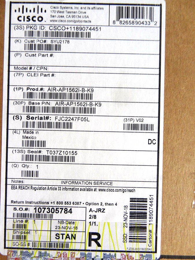 CISCO AIR-AP1562I-B-K9 802.11AC W2 LOW-PROFILE OUTDOOR AP *New Open Box* 