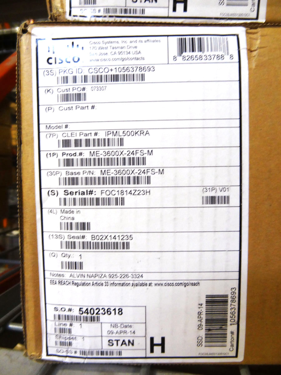 CISCO ME-3600X-24FS-MME3600X 24 GE SFP + 2 10GE SWITCH *New Sealed*