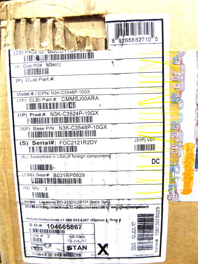 CISCO N3K-C3524P-10GX NEXUS 3524X, 24 10G PORTS SWITCH *New Open Box* 