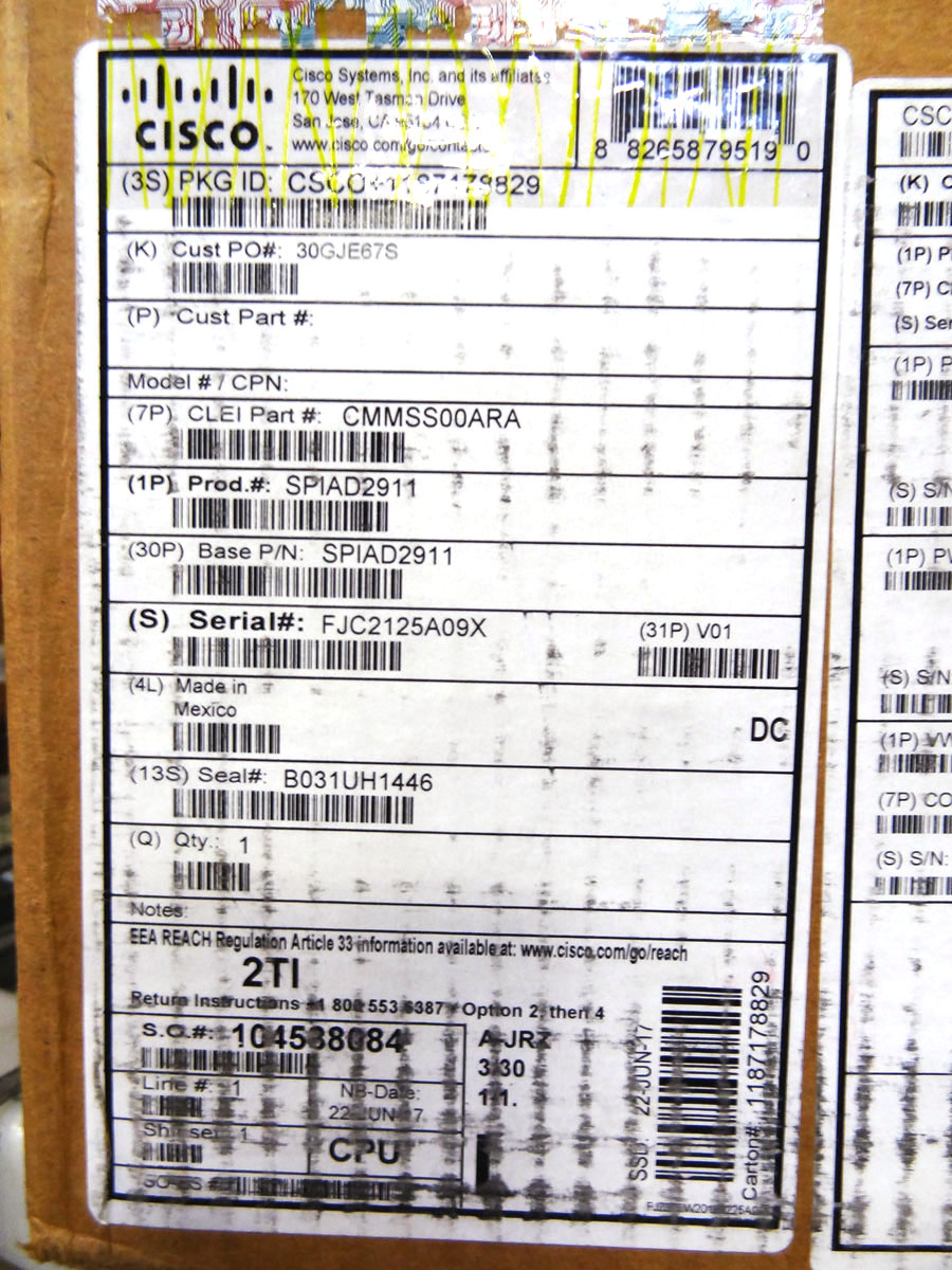 CISCO SPIAD2911 SPIAD2911 W CME,16FXS,PVDM3-32,UC *New Sealed* 