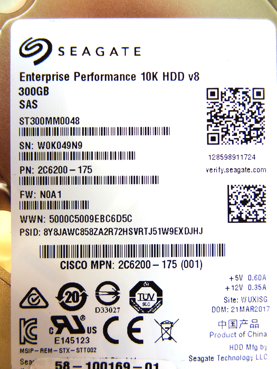 CISCO UCS-HD300G10K12G 300GB 12GB 10K SAS 2.5 HD