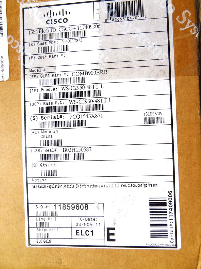 CISCO WS-C2960-48TT-L Catalyst 2960 48 10/100 + 2 1000BT SWITCH *New Sealed*