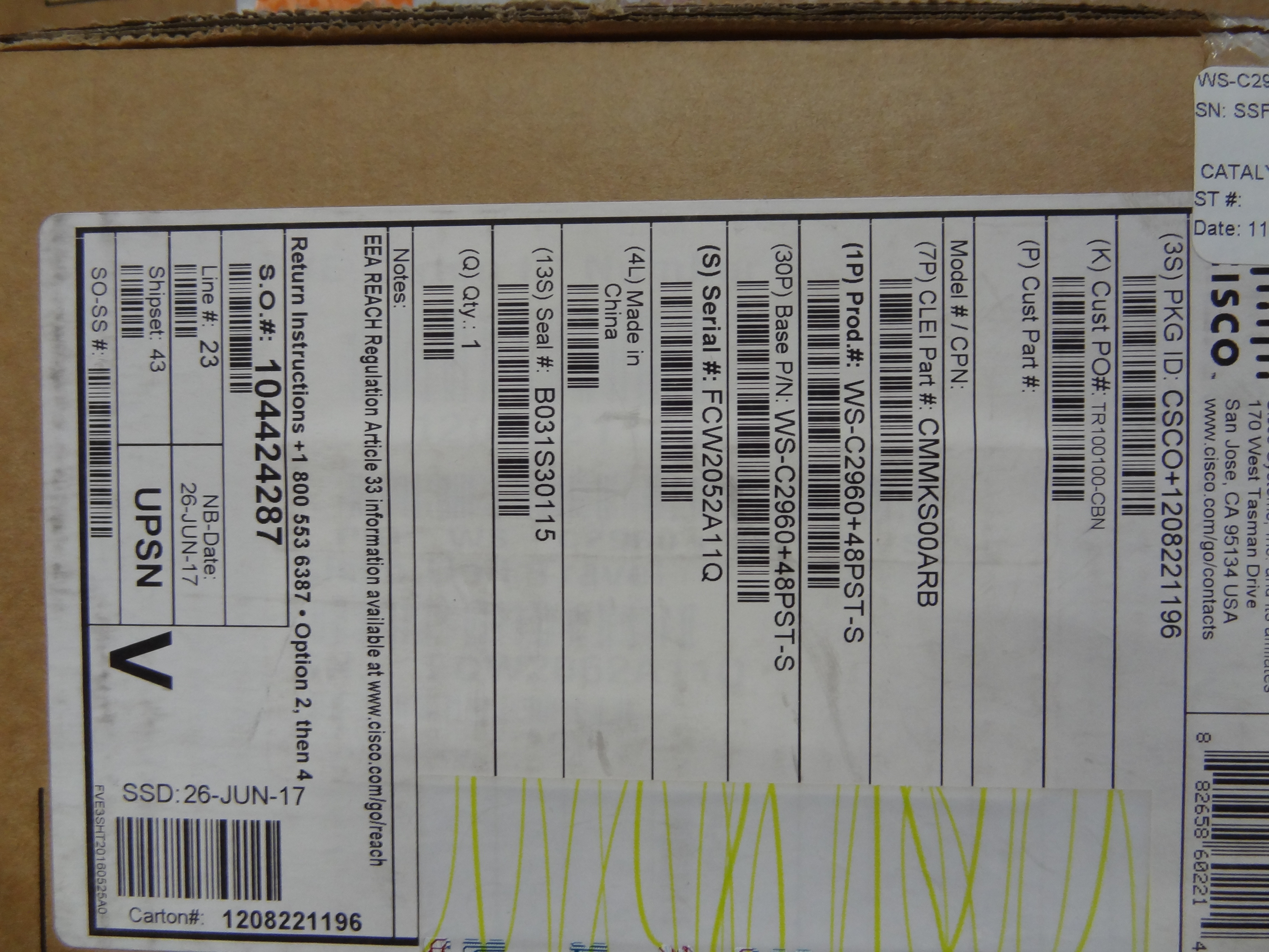 CISCO WS-C2960+48PST-S CATALYST 2960 PLUS 48 PORT 10/100 SWITCH *New Sealed* 