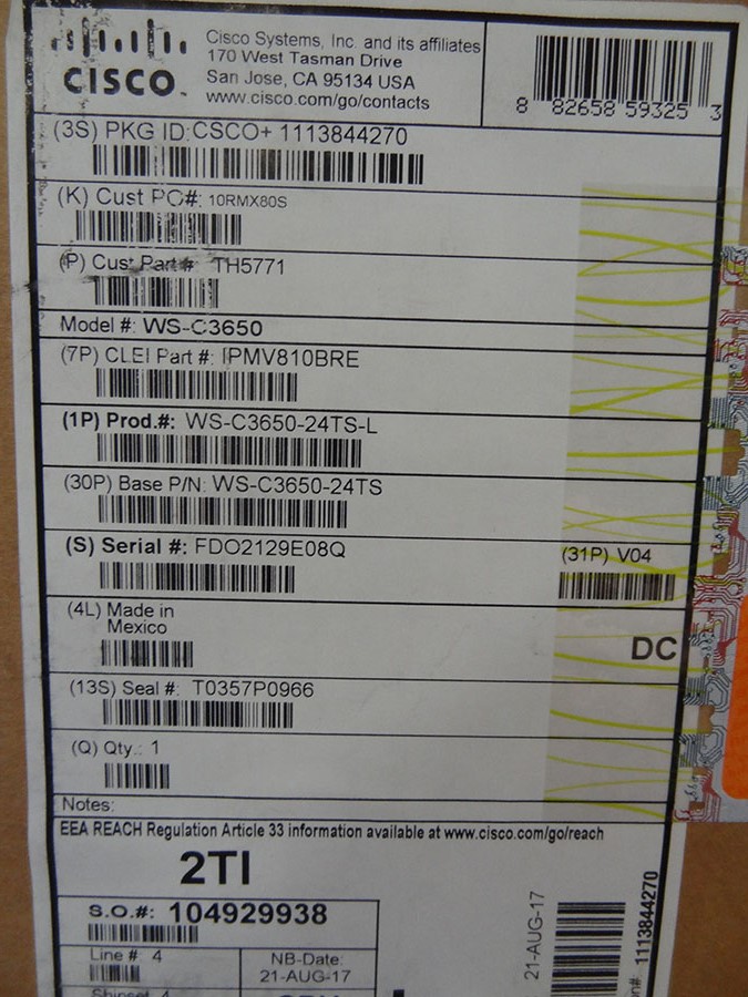 CISCO WS-C3650-24TS-L CATALYST 3650 24 PORT SWITCH DATA 4E SWITCH *New Sealed* 