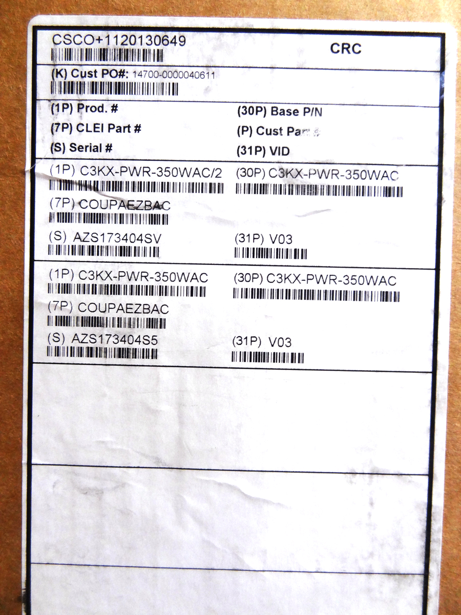 CISCO WS-C3750X-24S-S 24 PT GE SFP IP BASE SWITCH