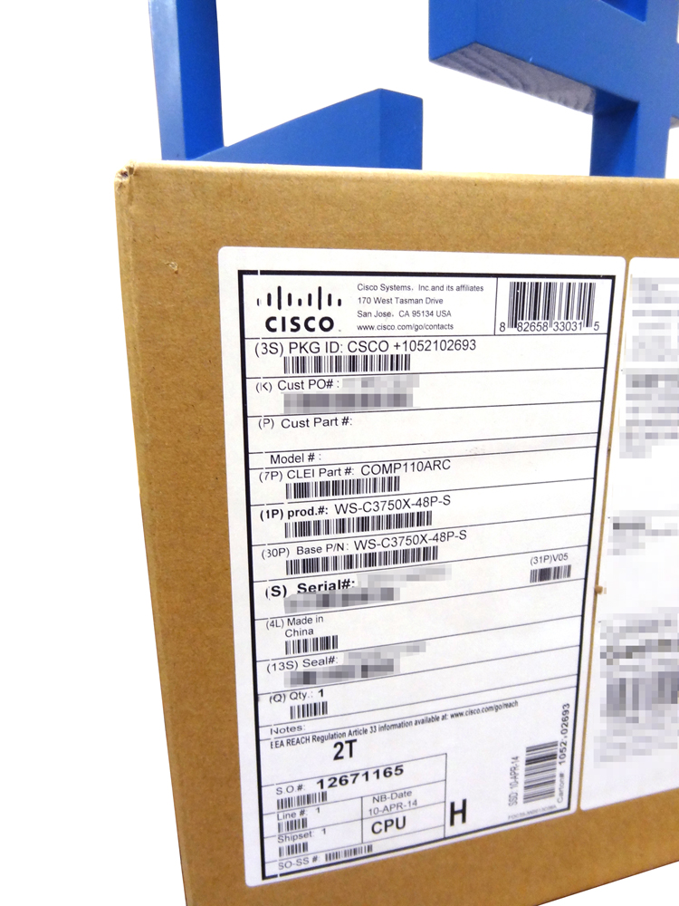 CISCO WS-C3750X-48P-S WS-C3750X-48P-S CISCO 48 POE+ 1000 