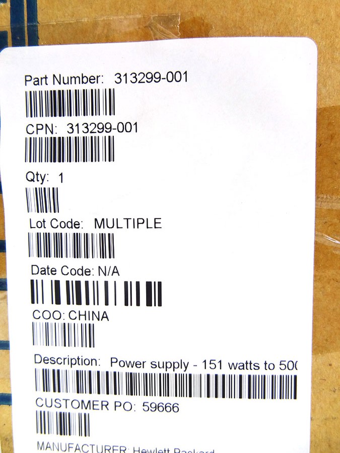 COMPAQ 313299-001 DL380 POWER SUPPLY 194989-002, 228509-001, 313054-001, 313054-B21 