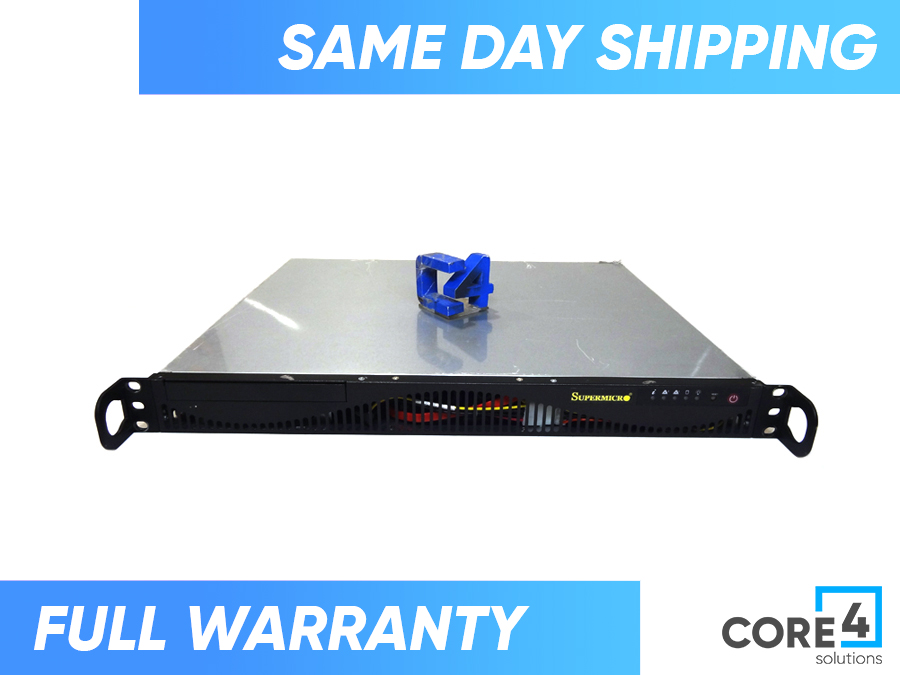 SUPERMICRO CSE-512 X11SSH-GF-1585 w/ 1U Chassis, X11SSH-GF-1585 w/ E3-1585v5 onboard, 2x SATA Cables, Single PSU