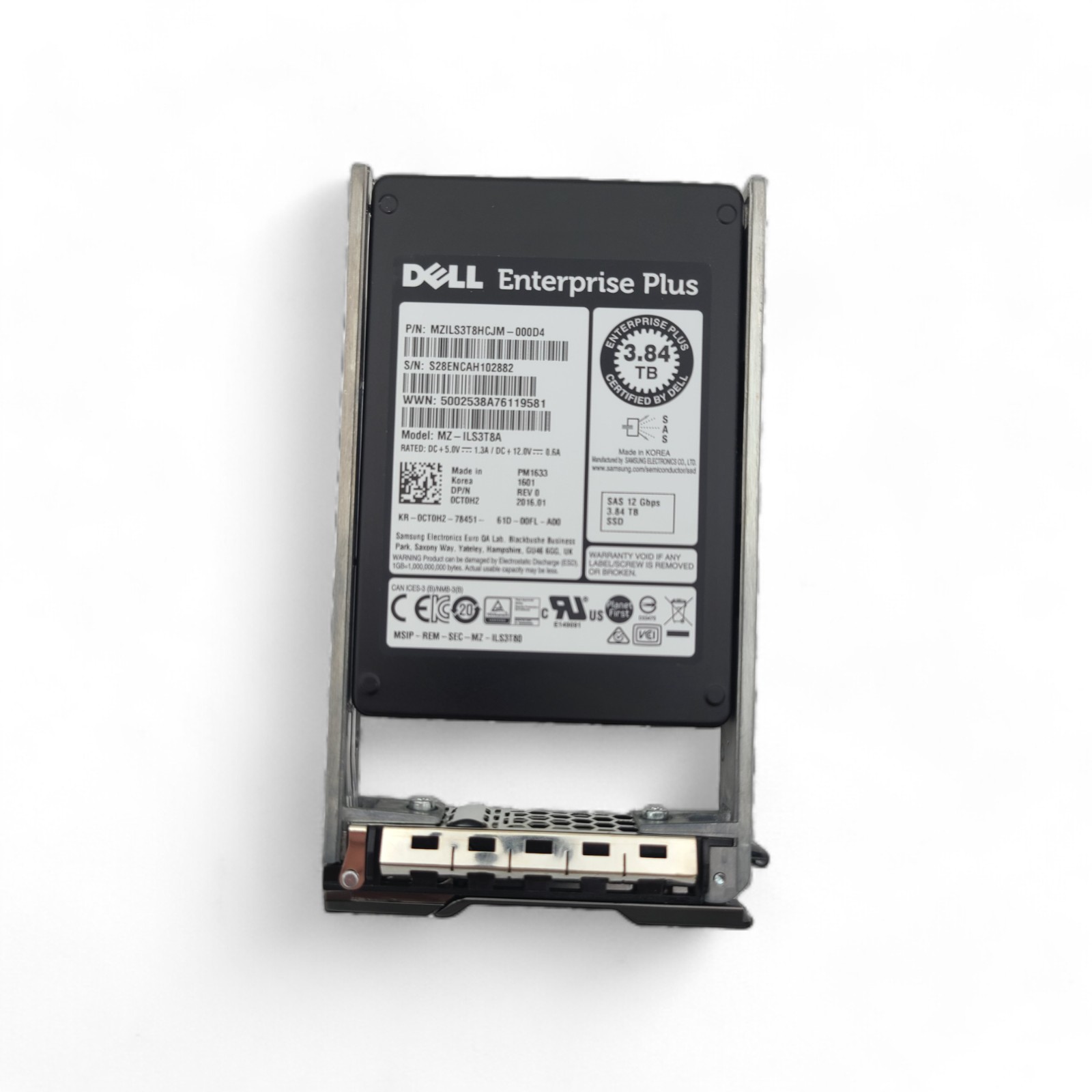 DELL CT0H2-CML CML 3.84TB SSD SAS 2.5 12G RI MZILS3T8HCJM-000D4MZ-ILS3T8A