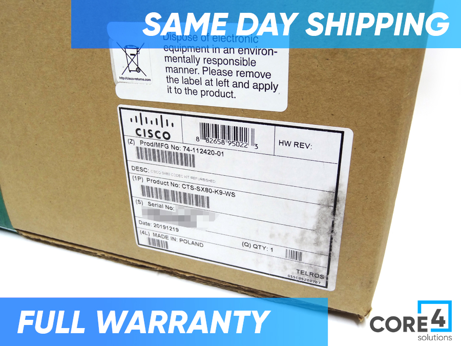 CISCO CTS-SX80-K9 CISCO SX80 CODEC KIT *New Open Box* 