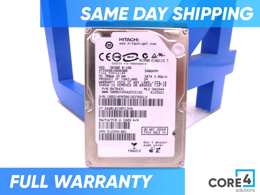 HP 512554-001 160GB 5.4K RPM 3G SATA 2.5