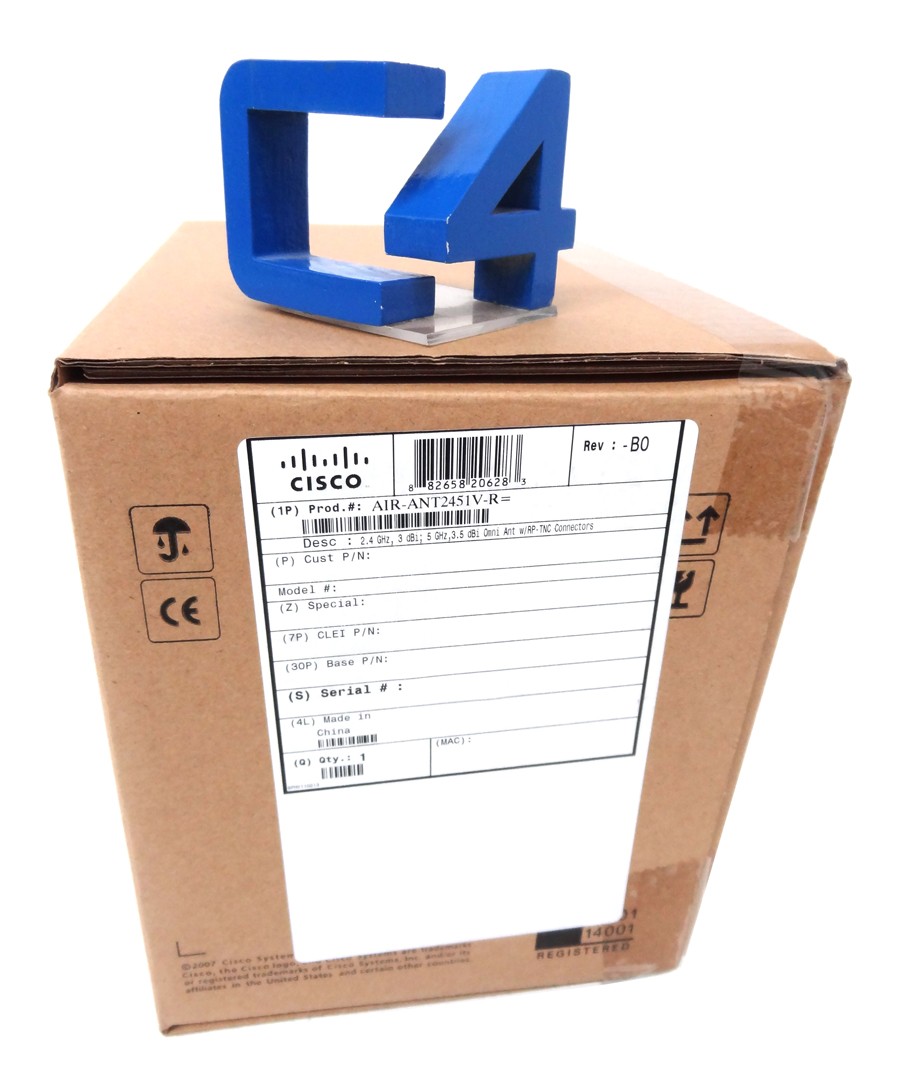 CISCO AIR-ANT2451V-R 2.4GHZ, Aironet Dual-Band Omnidirectional Antenna - RP-TNC