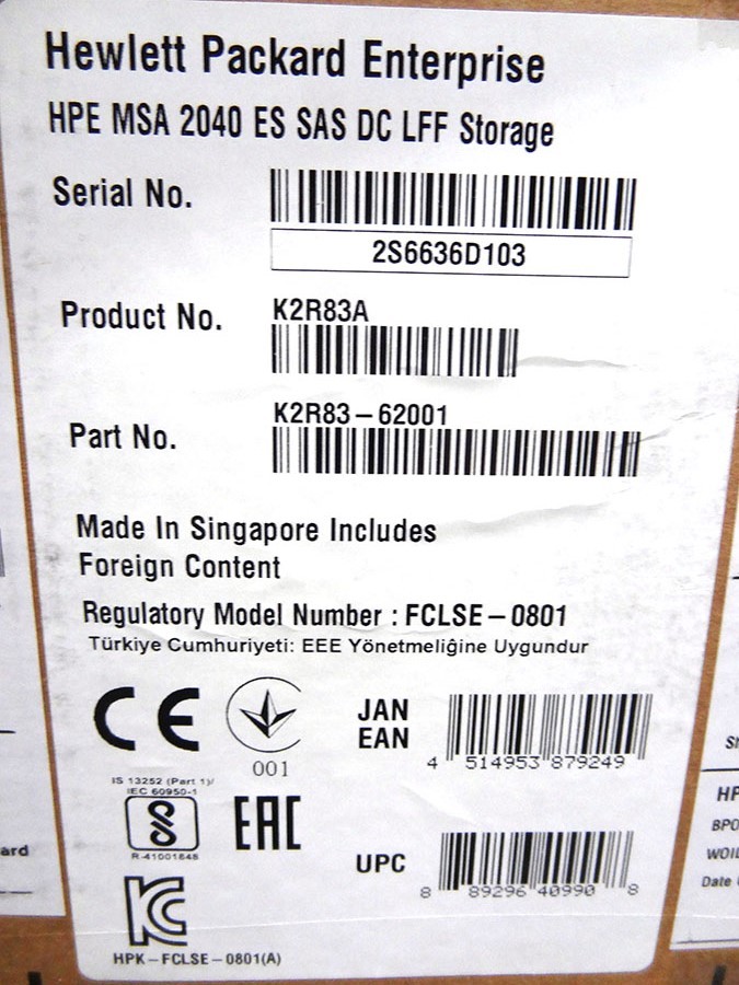 HP Q0F07A MSA 2042 SAS DC LFF STORAGE ARRAY