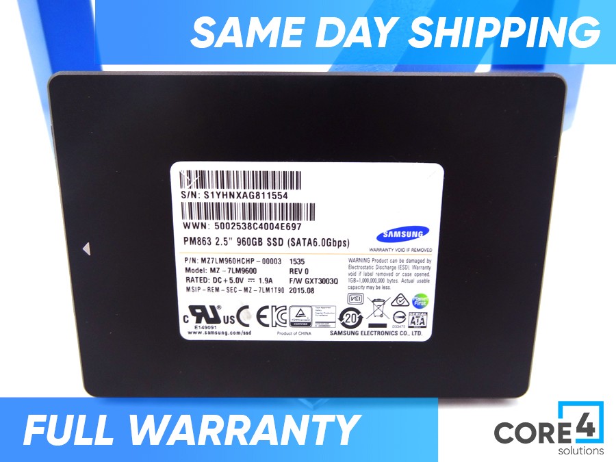SAMSUNG MZ7LM960HCHP-00003 960GB 2.5 6GBPS PM863 SATA SSD