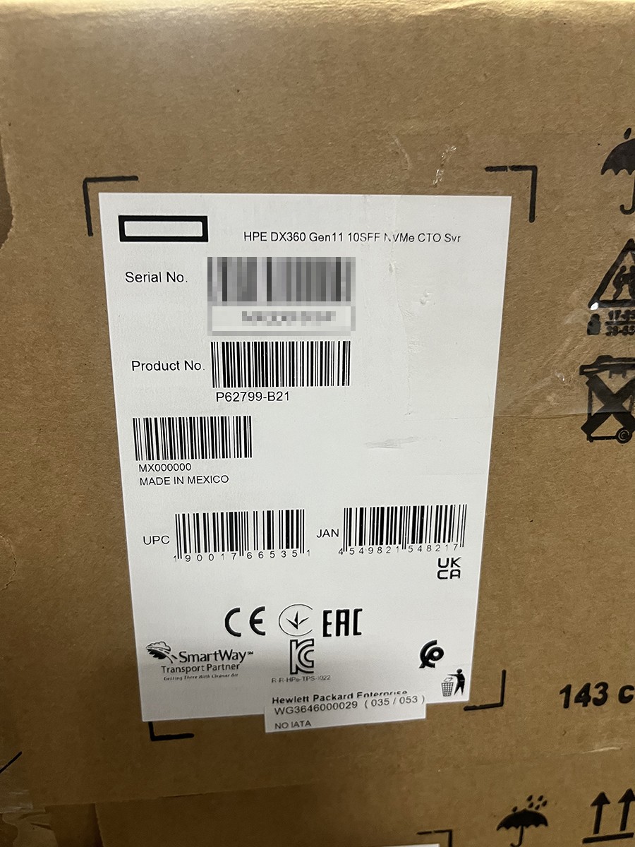 HP P62799-B21 DX360 Gen11 10SFF NVMe CTO Server - New in box